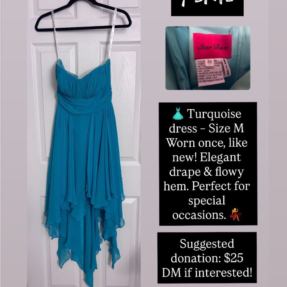 Blue Asymmetrical High-Low Sundress with Spaghetti Straps